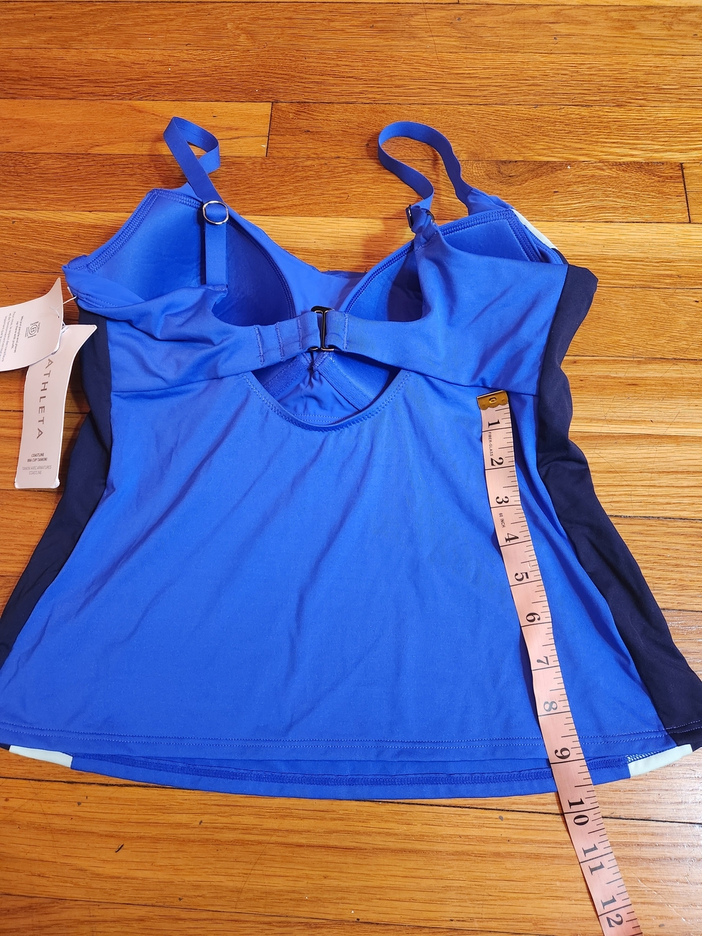 Athleta Blue & Cream Colorblock Tank Top NWT Size 36B/C - Picture 2 of 16